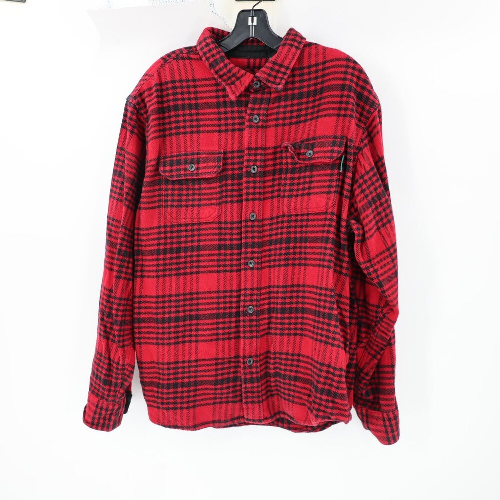 Woolrich shirt jacket Mens XL Heavy Shacket Cotton Flannel Barn field pockets